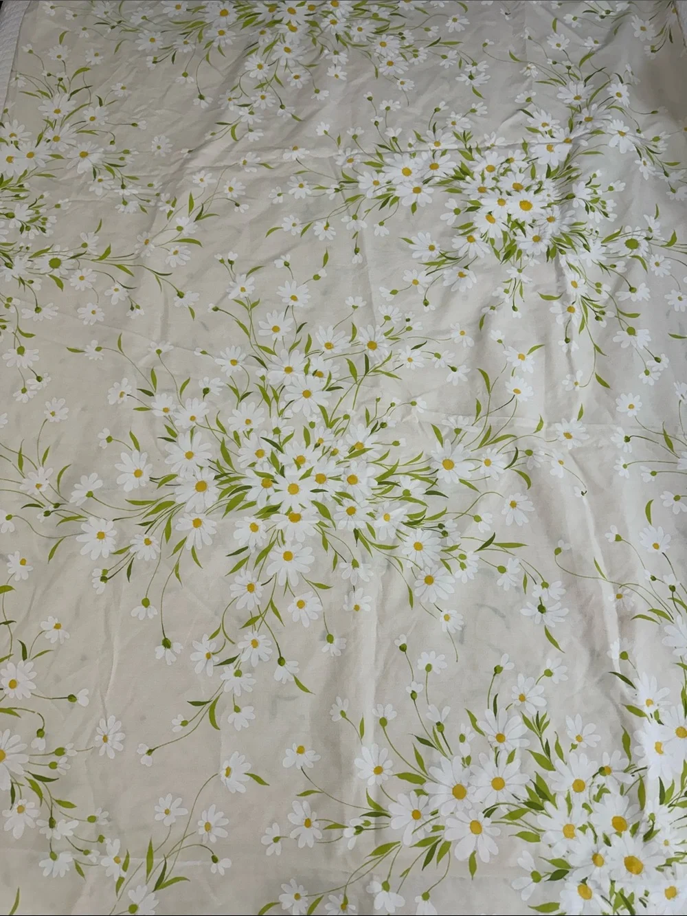 Vintage Daisy Floral Flat Sheet 54x76 Full Sized Cottagecore Grannycore Bedding